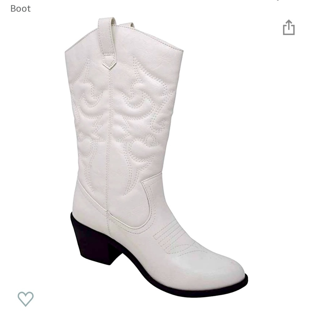 White Cowboy Boots - Size 10